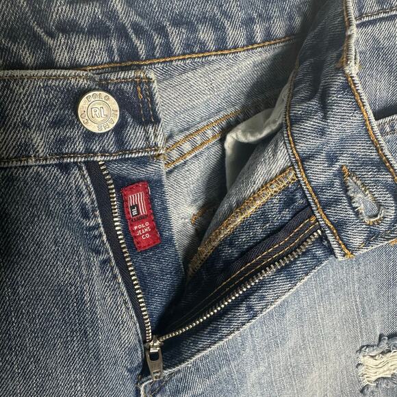 Rare Vintage Polo Jeans Co Reworked Crop Distressed Denim – Sz 4 - Picture 4 of 8